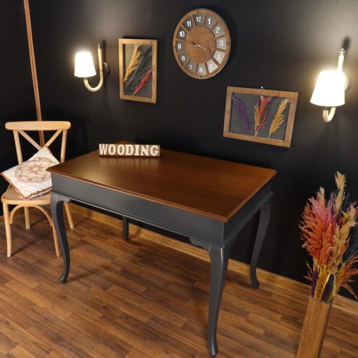 Wooding 120 Cm Masif Antrasit Ceviz Yemek Masası