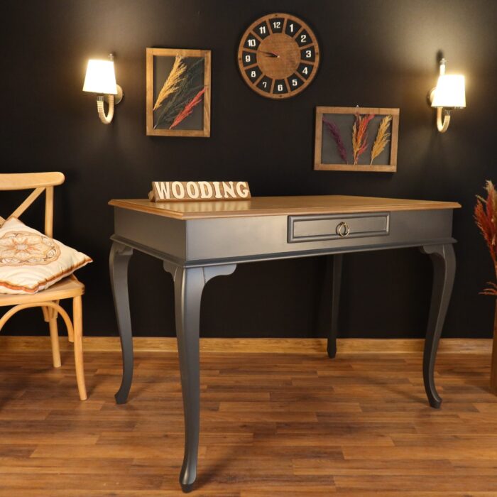 Wooding 100 Cm Masif Antrasit Naturel Çalışma Masası