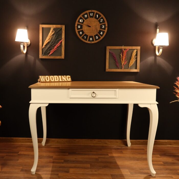 Wooding 100 Cm Masif Beyaz Naturel Çalışma Masası