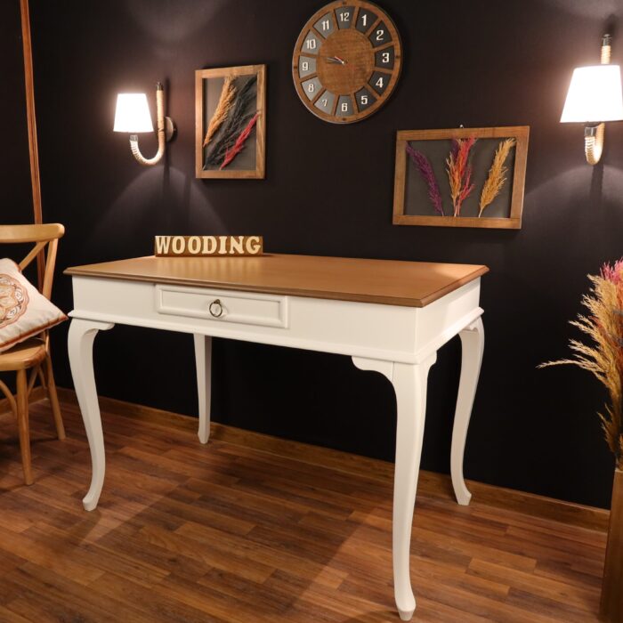 Wooding 120 Cm Masif Beyaz Naturel Çalışma Masası