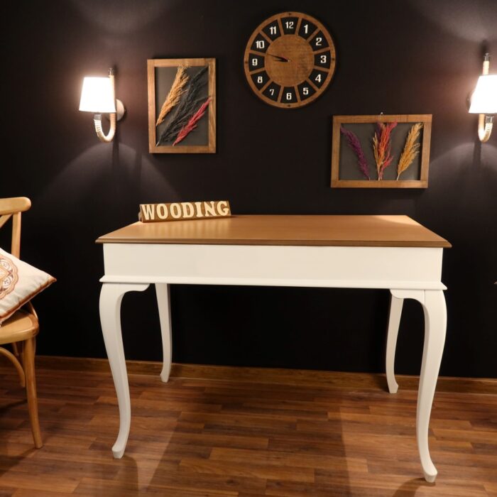 Wooding 120 Cm Masif Beyaz Naturel Yemek Masası