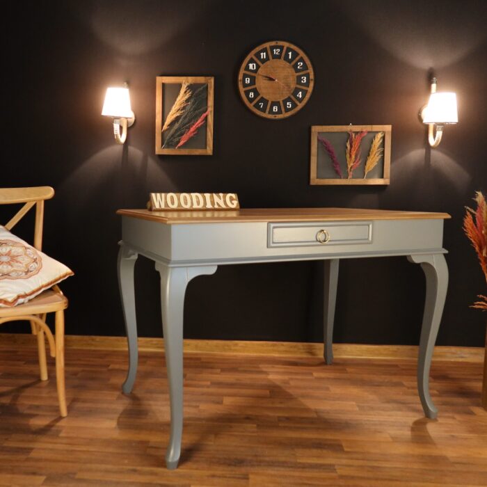 Wooding 100 Cm Masif Gri Naturel Çalışma Masası