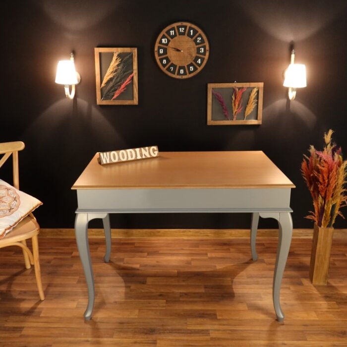 Wooding 120 Cm Masif Gri Naturel Yemek Masası