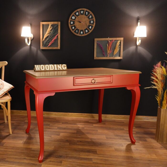 Wooding 100 Cm Masif Kırmızı Naturel Çalışma Masası