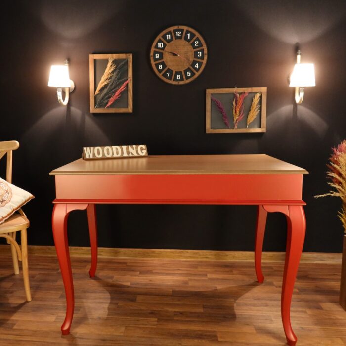 Wooding 120 Cm Masif Kırmızı Naturel Yemek Masası