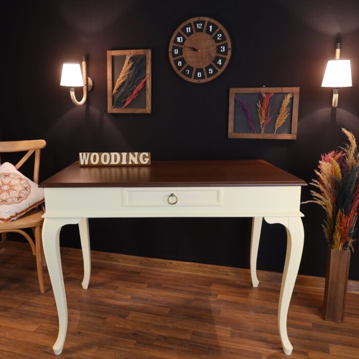 Wooding 100 Cm Masif Krem Ceviz Çalışma Masası