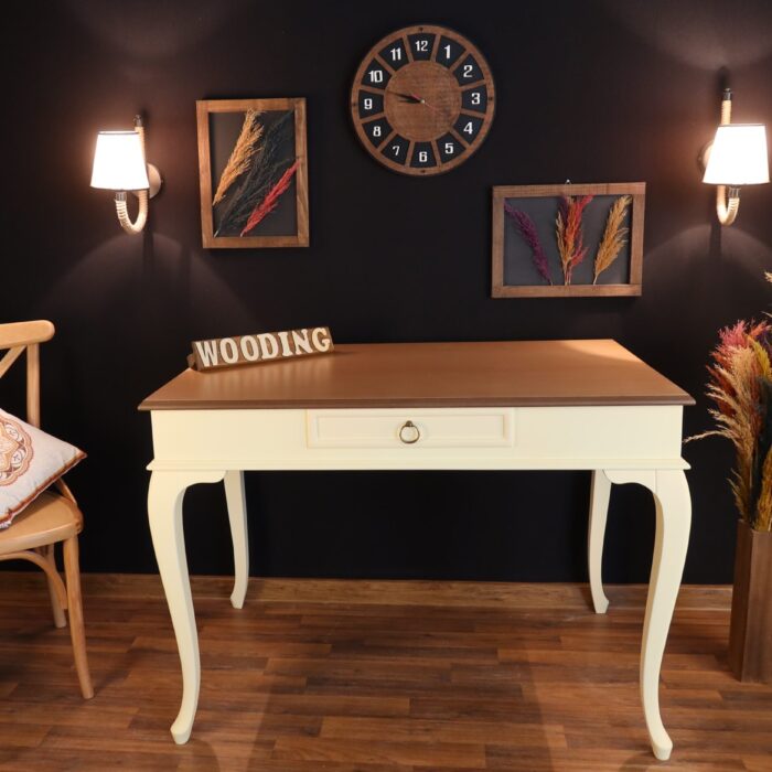 Wooding 120 Cm Masif Krem Naturel Çalışma Masası