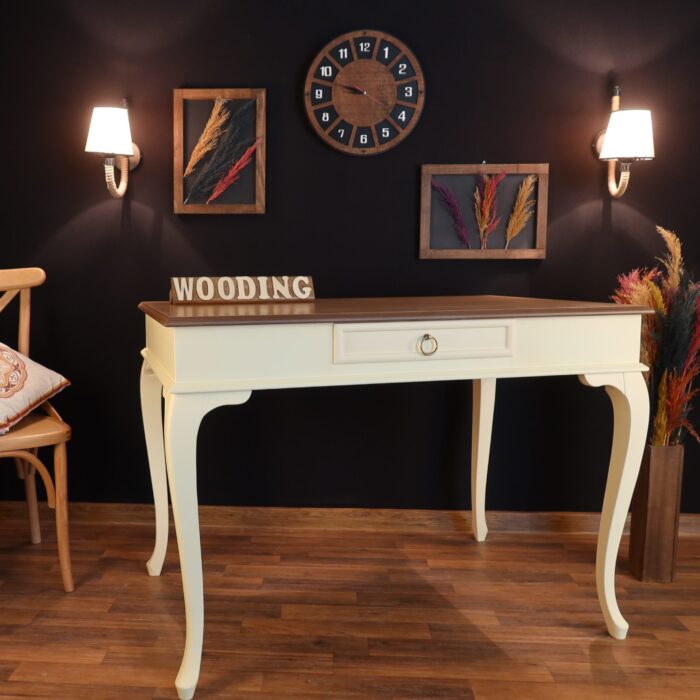 Wooding 100 Cm Masif Krem Naturel Çalışma Masası