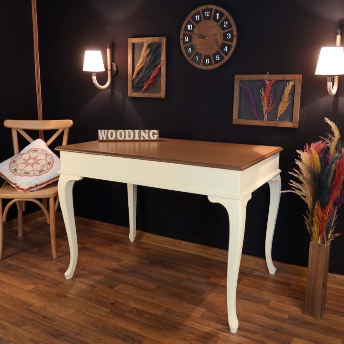 Wooding 120 Cm Masif Krem Naturel Yemek Masası