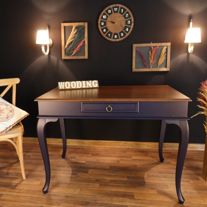 Wooding 100 Cm Masif Lacivert Ceviz Çalışma Masası