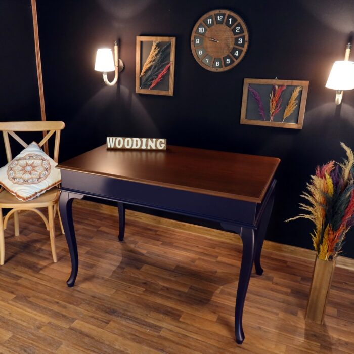 Wooding 120 Cm Masif Lacivert Ceviz Yemek Masası