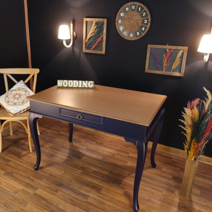 Wooding 120 Cm Masif Lacivert Naturel Çalışma Masası