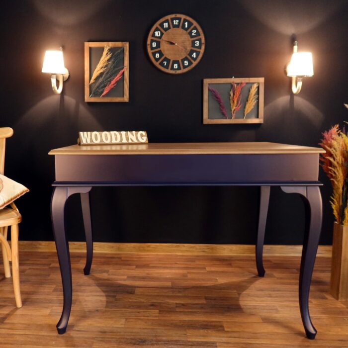 Wooding 120 Cm Masif Lacivert Naturel Yemek Masası