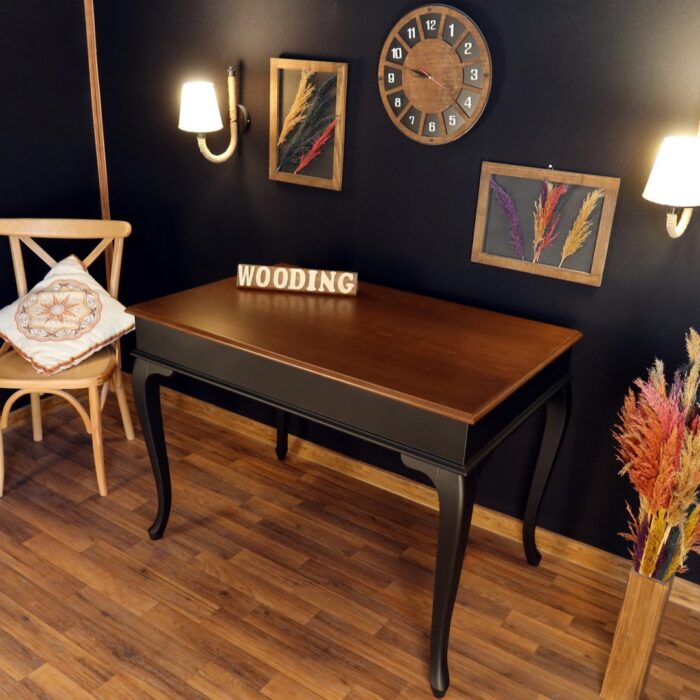Wooding 120 Cm Masif Siyah Ceviz Yemek Masası