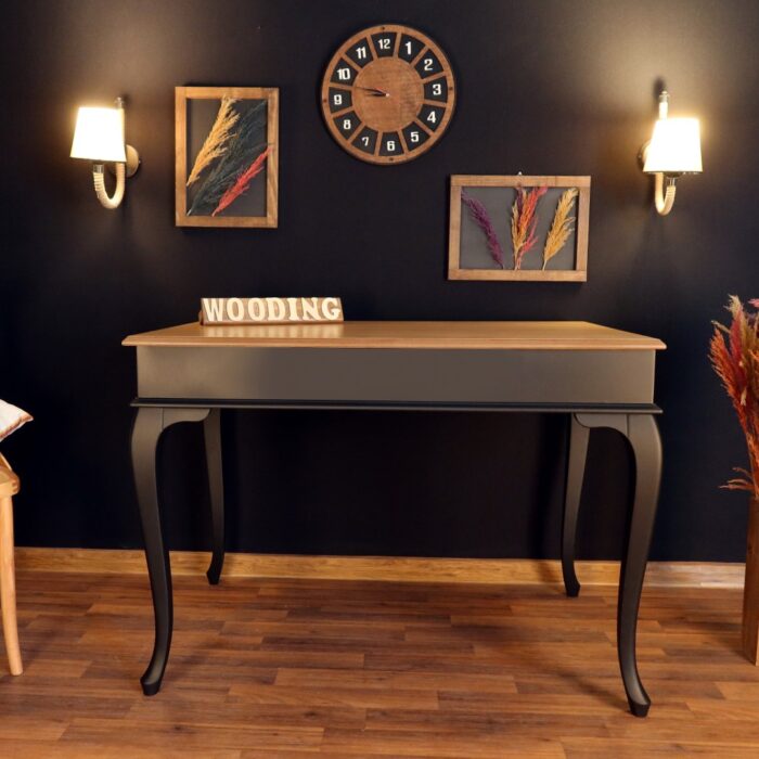 Wooding 120 Cm Masif Siyah Naturel Yemek Masası