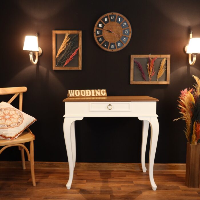 Wooding 80 Cm Masif Beyaz Naturel Dresuar