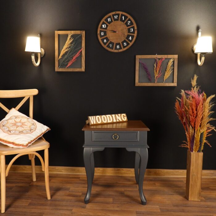 Wooding Masif Antrasit Ceviz Komodin Telefonluk