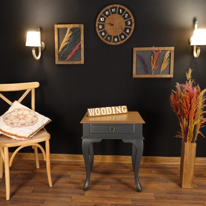 Wooding Masif Antrasit Naturel Komodin Telefonluk