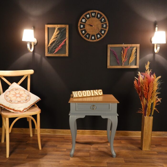 Wooding Masif Gri Naturel Komodin Telefonluk