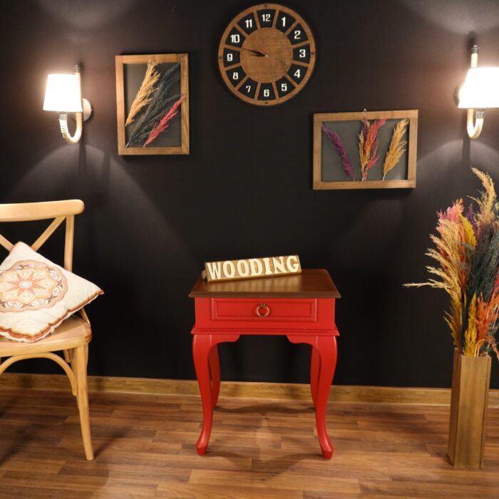 Wooding Masif Kırmızı Ceviz Komodin Telefonluk