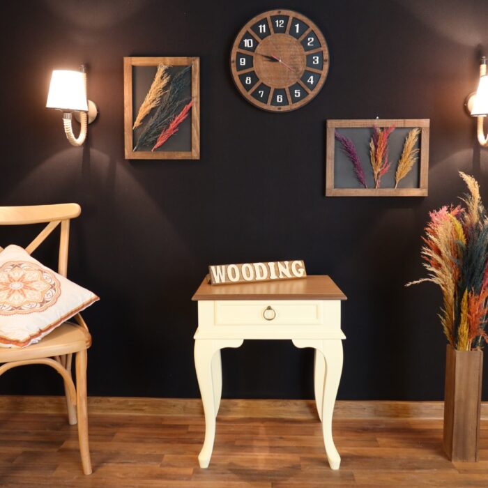 Wooding Masif Krem Naturel Komodin Telefonluk