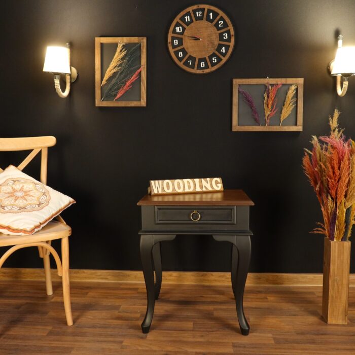 Wooding Masif Siyah Ceviz Komodin Telefonluk