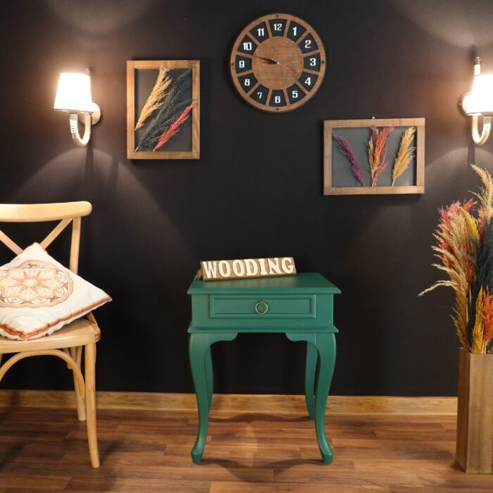 Wooding Masif Yeşil Komodin Telefonluk