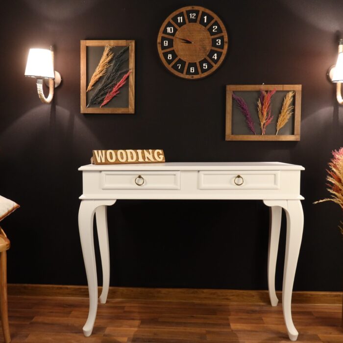 Wooding Mobilya 120 Cm Çekmeceli Masif Beyaz Dresuar