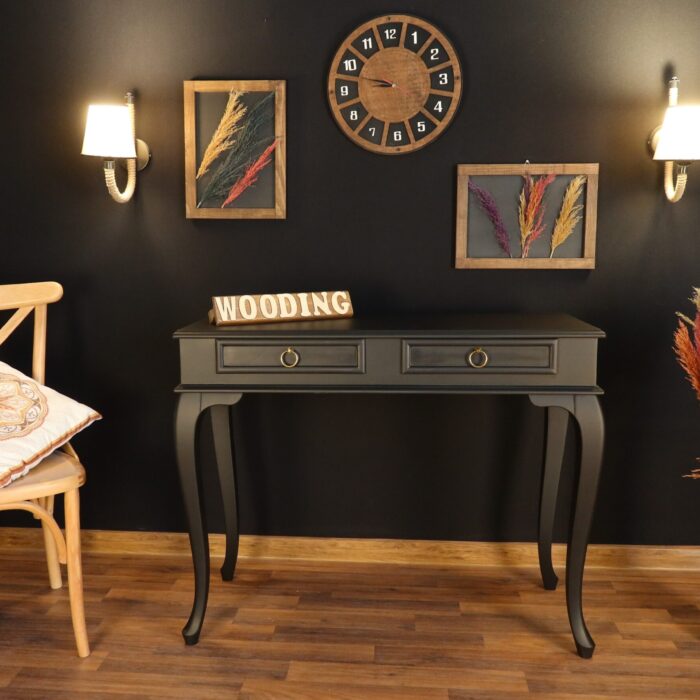 Wooding Mobilya 120 Cm Çekmeceli Masif Siyah Dresuar