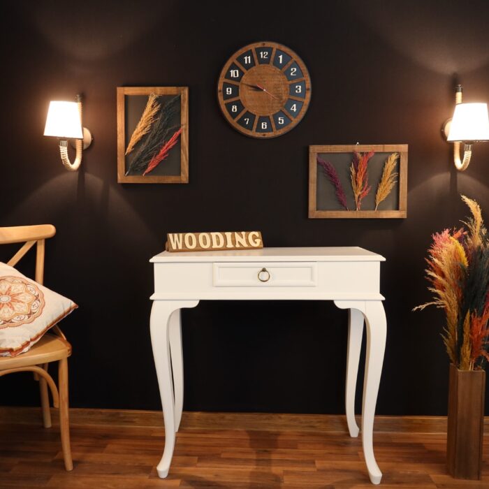 Wooding Mobilya 80 Cm Çekmeceli Masif Beyaz Dresuar