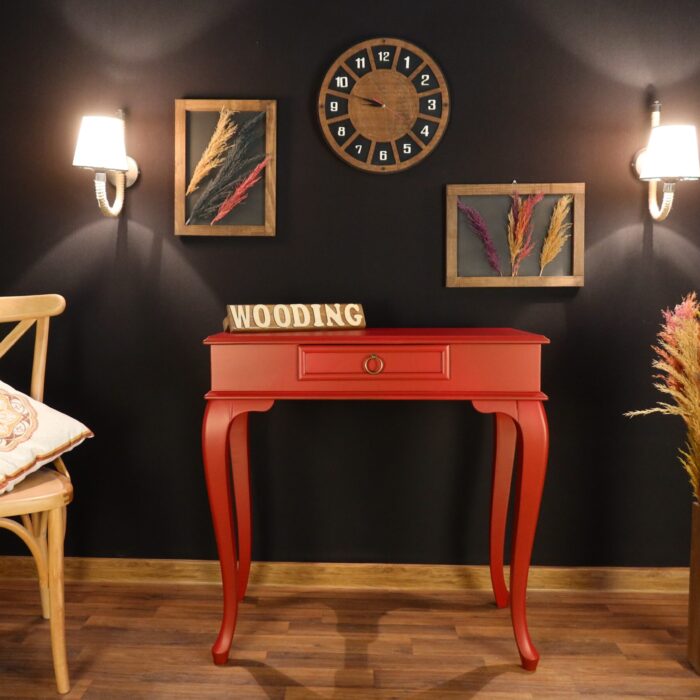 Wooding Mobilya 80 Cm Çekmeceli Masif Kırmızı Dresuar