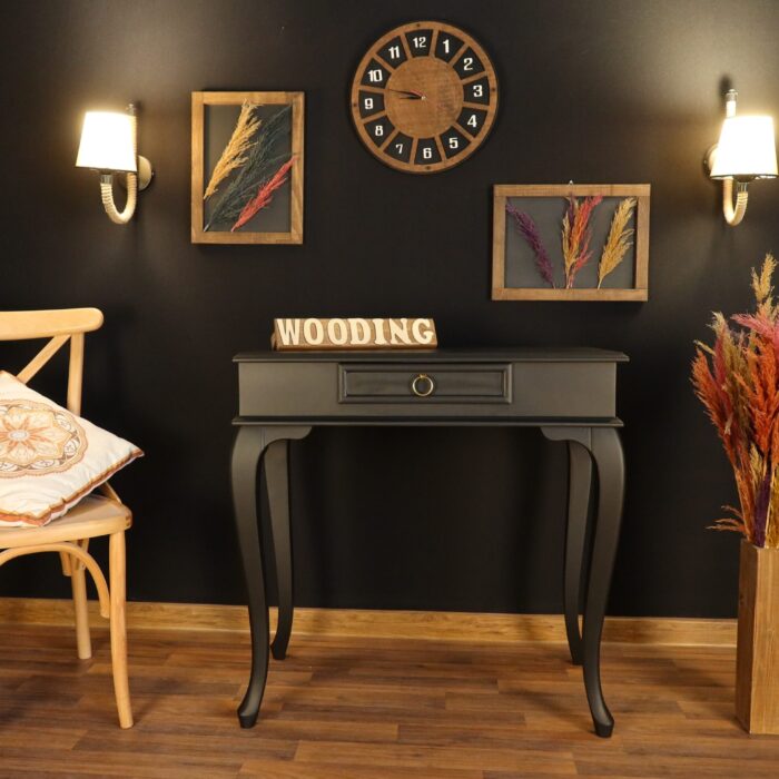 Wooding Mobilya 80 Cm Çekmeceli Masif Siyah Dresuar